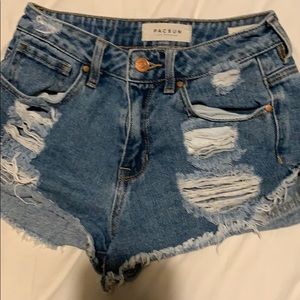 Pacsun Girls Medium Wash Shorts